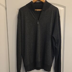 Men's Dark Charcoal Zip-Neck Sweater